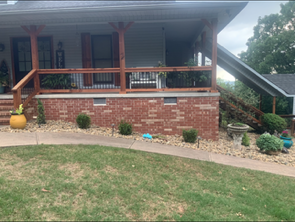 front view of flower beds lawn care